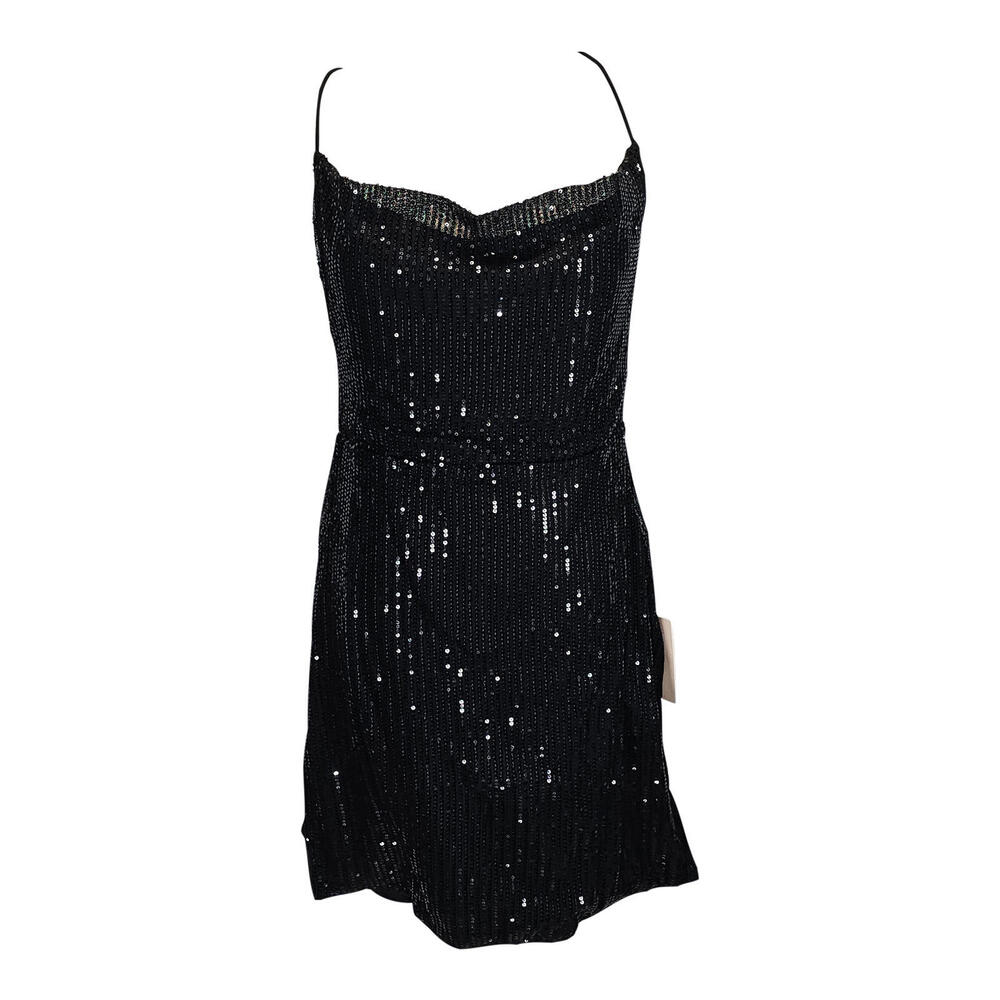 Shein Sparkle Like You Mean It Black Sequin Mini Dress/L